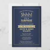 Invitation Anniversaire Surprise Party Stylish Marine Blue Go (Devant)