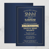 Invitation Anniversaire Surprise Party Stylish Marine Blue Go (Devant / Derrière)