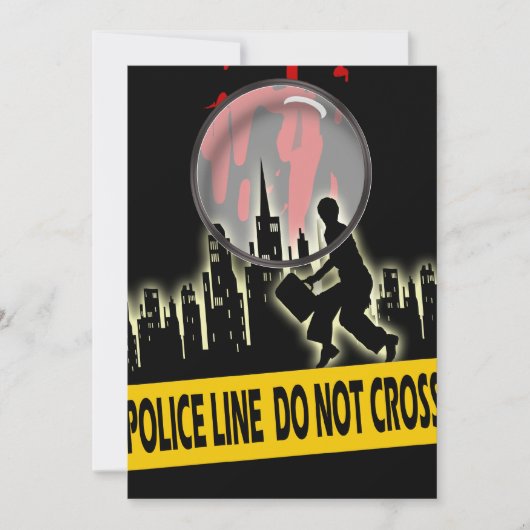 Invitation Anniversaire suspect de dîner de meurtre et (Devant)