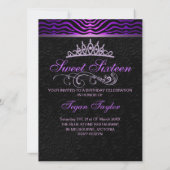 Invitation anniversaire Sweet16 avec impression zè (Dos)