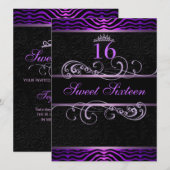 Invitation anniversaire Sweet16 avec impression zè (Devant / Derrière)