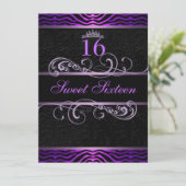 Invitation anniversaire Sweet16 avec impression zè (Debout devant)