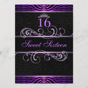 Invitation anniversaire Sweet16 avec impression zè