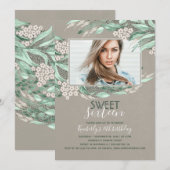 Invitation Anniversaire Sweet 16 | Photo d'anniversaire de ve (Devant / Derrière)