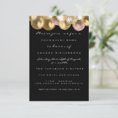 Invitation Anniversaire Sweet 16e Ballons d'or rose noir (Debout devant)