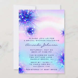 Invitation Anniversaire Sweet 16ème Holographique Bleu Unicor