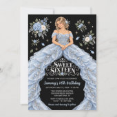 Invitation Anniversaire Sweet Seize Hydrangea Bleue (Devant)