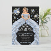 Invitation Anniversaire Sweet Seize Hydrangea Bleue (Debout devant)