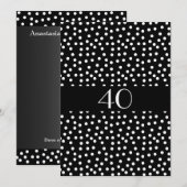 Invitation Anniversaire Taches Noir et Blanc (Devant / Derrière)
