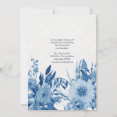 Invitation Anniversaire Tea Party Marine Bleu Blanc Floral (Dos)