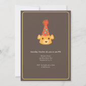 Invitation Anniversaire Teddy Bear Portant un Casquette de fê (Dos)