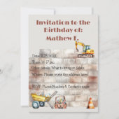 Invitation Anniversaire Terreux sur le thème de la Constructi (Devant)