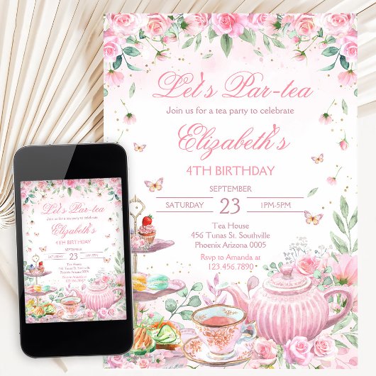 Invitation Anniversaire Thé à la Menthe