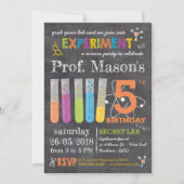 Invitation Anniversaire Thème Science Folle Tableau Noir (Devant)