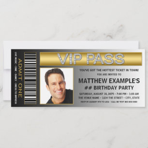 Invitation Anniversaire Ticket Homme