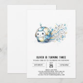 Invitation Anniversaire Tiny Tech Robot (Devant / Derrière)