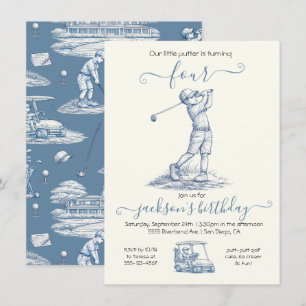 Invitation Anniversaire Toile Garçon Golf