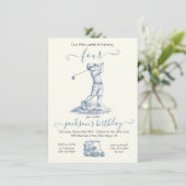 Invitation Anniversaire Toile Garçon Golf (Debout devant)