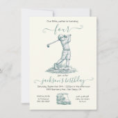 Invitation Anniversaire Toile Garçon Golf (Devant)