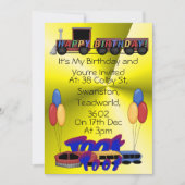Invitation Anniversaire Toot Toot (Devant)