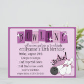 Invitation Anniversaire totalement rétro de bowling de (Debout devant)