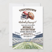 Invitation Anniversaire Touchdown de Football (Devant)