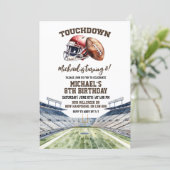 Invitation Anniversaire Touchdown de Football (Debout devant)
