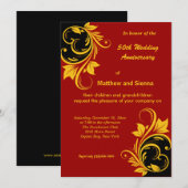 Invitation Anniversaire Tourbillons d'Or (Devant / Derrière)