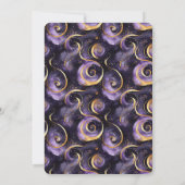 Invitation Anniversaire Tourbillons Or Violet (Dos)