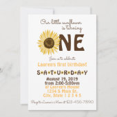 Invitation Anniversaire Tournesol (Devant)