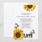 Invitation Anniversaire Tournesol Country (Devant / Derrière)