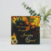 Invitation Anniversaire Tournesols Fleurs D'automn (Debout devant)