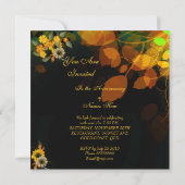 Invitation Anniversaire Tournesols Fleurs D'automn (Dos)