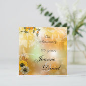 Invitation Anniversaire Tournesols Fleurs D'automn (Debout devant)