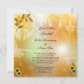 Invitation Anniversaire Tournesols Fleurs D'automn (Dos)