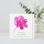 Invitation Anniversaire Toutes Années Pivoine Rose Clair (Debout devant)