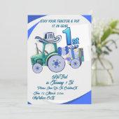Invitation anniversaire tracteur modifiable, Invit (Debout devant)