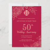 Invitation Anniversaire traditionnel chinois de Ranunculus (Devant)