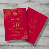 Invitation Anniversaire traditionnel chinois de Ranunculus