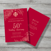 Invitation Anniversaire traditionnel chinois de Ranunculus