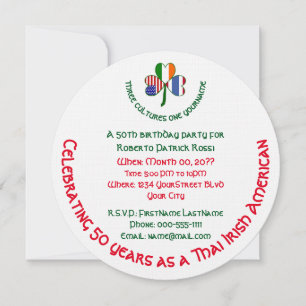 Invitation Anniversaire trèfle américain irlandais thaïlandai