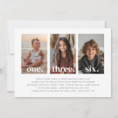 Invitation anniversaire triple conjointe photo (Devant)