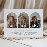 Invitation anniversaire triple photo paysage