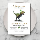 Invitation Anniversaire Trois Dinosaure Trois Rex 3ème Annive