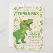 Invitation Anniversaire Trois-Rex Dinosaure Garçon (Devant)