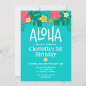 Invitation Anniversaire tropical de Luau Aloha (Devant)