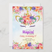 Invitation Anniversaire tropical de l'Unicorne (Devant)