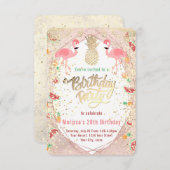 Invitation anniversaire tropical flamand (Devant / Derrière)