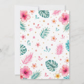 Invitation Anniversaire Tropical Flamingo Splash Pool Party (Dos)