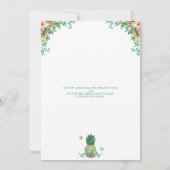 Invitation Anniversaire tropical Floral Pineapple Luau (Dos)